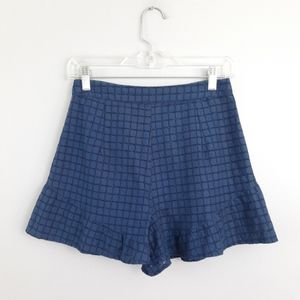 Charlie O. Blue Flared Hem High Waisted Shorts